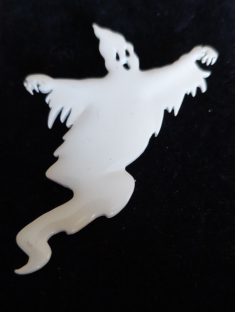 JJ Jonette Vintage Enamel Ghost  Brooch Pin